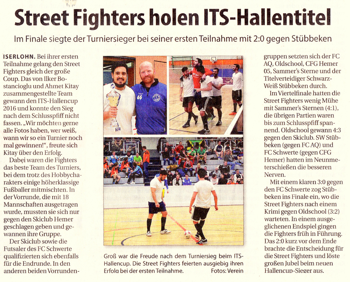 Stadtspiegel bericht its hallencup 2016 retina