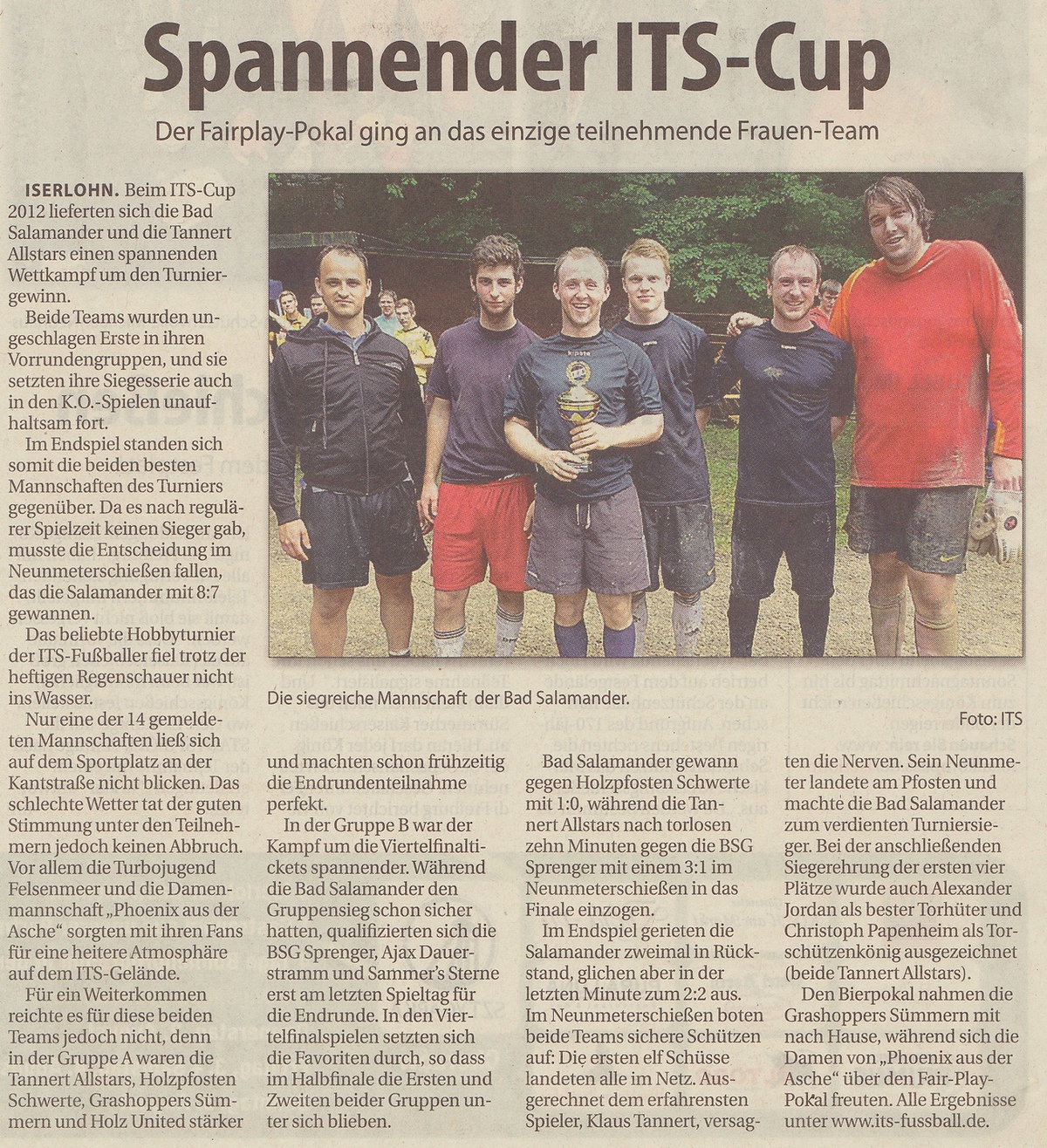 Stadtspiegel bericht its cup 2012 retina